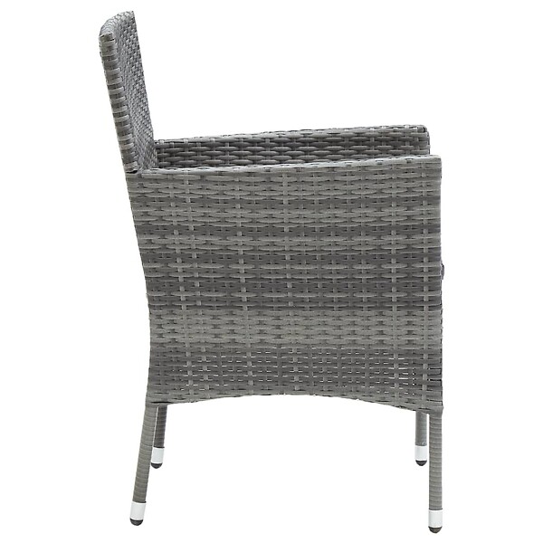 VIDAXL - vidaXL Chaises à manger de jardin lot de 4 Résine tressée Gris - large