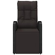 VIDAXL - vidaXL Chaise inclinable de jardin et coussin Résine tressée Noir - vignette