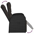 VIDAXL - vidaXL Chaise inclinable de jardin et coussin Résine tressée Noir - vignette