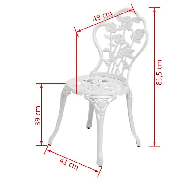 VIDAXL - vidaXL Chaises de bistro lot de 2 Aluminium coulé Blanc - large