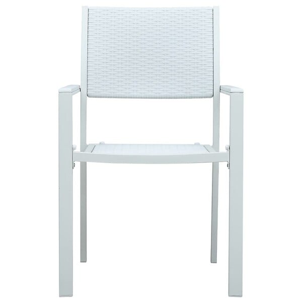 VIDAXL - vidaXL Chaises de jardin lot de 4 Blanc Plastique Aspect de rotin - large