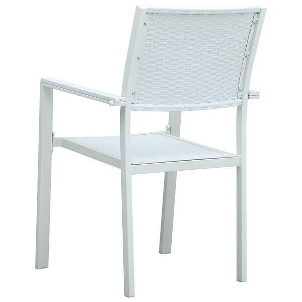 VIDAXL - vidaXL Chaises de jardin lot de 4 Blanc Plastique Aspect de rotin - large