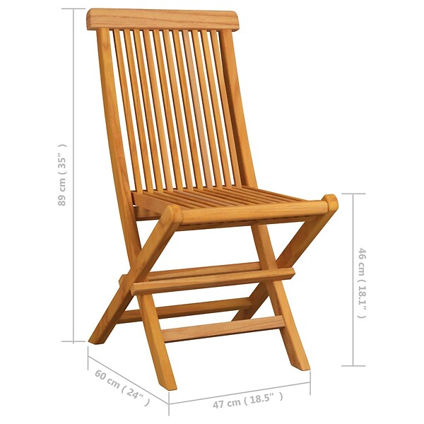 VIDAXL - vidaXL Chaises de jardin pliables lot de 8 Bois de teck massif - large