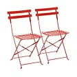 OVIALA - Lot de 2 chaises pliantes en acier rouges - Rome - vignette