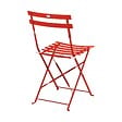 OVIALA - Lot de 2 chaises pliantes en acier rouges - Rome - vignette