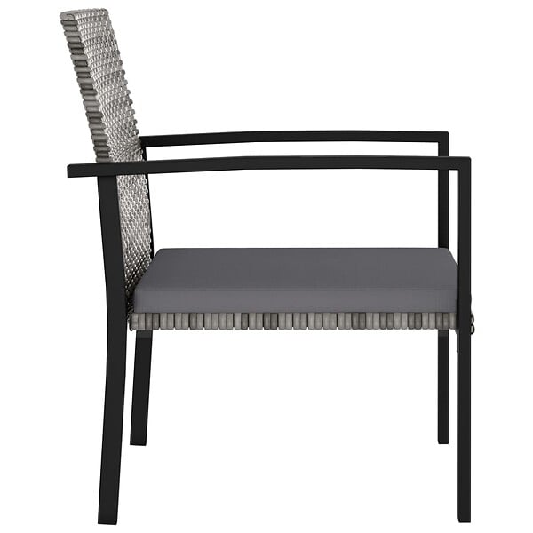 VIDAXL - vidaXL Chaises à manger de jardin lot de 4 Résine tressée Gris - large
