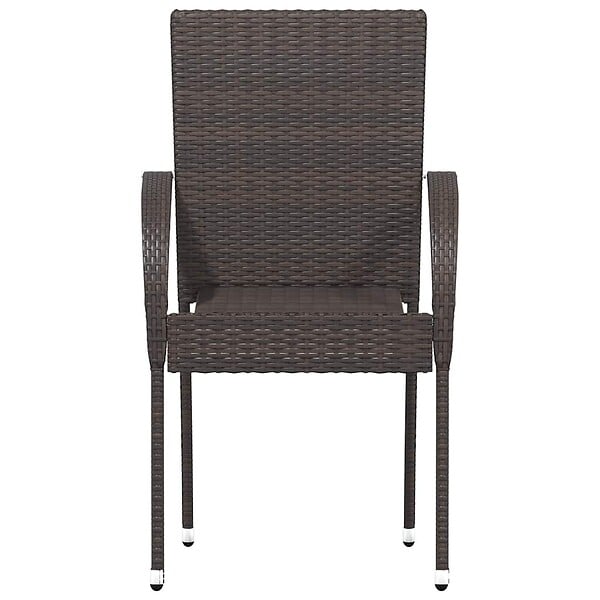 VIDAXL - vidaXL Chaises empilables d'extérieur lot de 2 Résine tressée Marron - large