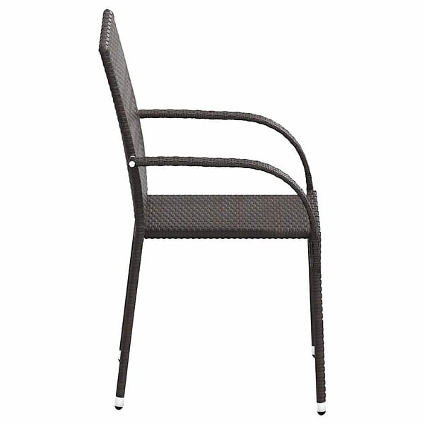 VIDAXL - vidaXL Chaises empilables d'extérieur lot de 2 Résine tressée Marron - large
