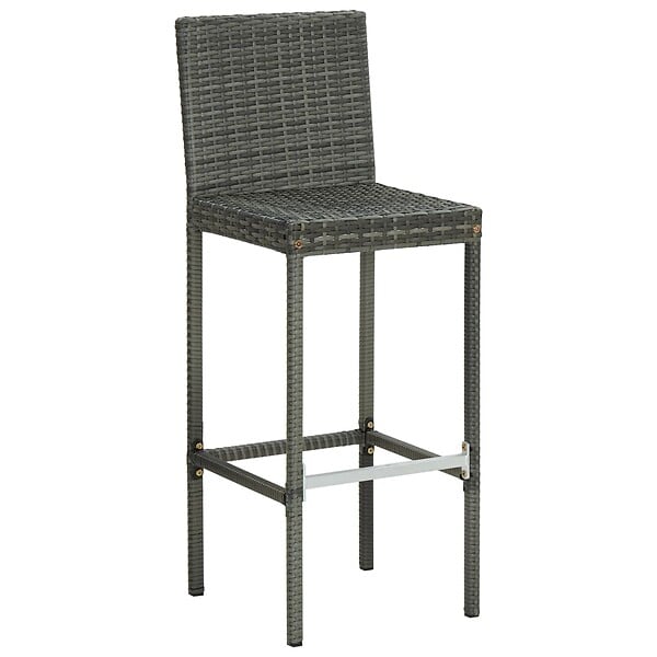 VIDAXL - vidaXL Tabourets de bar de jardin et coussins lot de 4 résine tressée - large