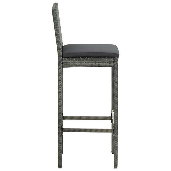 VIDAXL - vidaXL Tabourets de bar de jardin et coussins lot de 4 résine tressée - large