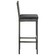 VIDAXL - vidaXL Tabourets de bar de jardin et coussins lot de 4 résine tressée - vignette