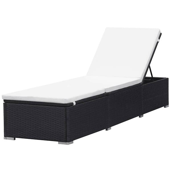 VIDAXL - vidaXL Chaises longues avec coussins lot de 2 Résine tressée Noir - large