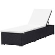 VIDAXL - vidaXL Chaises longues avec coussins lot de 2 Résine tressée Noir - vignette