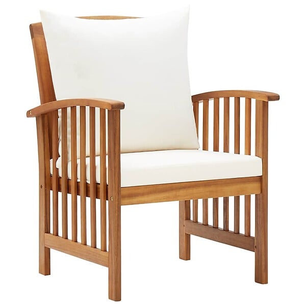 VIDAXL - vidaXL Chaises de jardin avec coussins lot de 2 Bois d'acacia massif - large