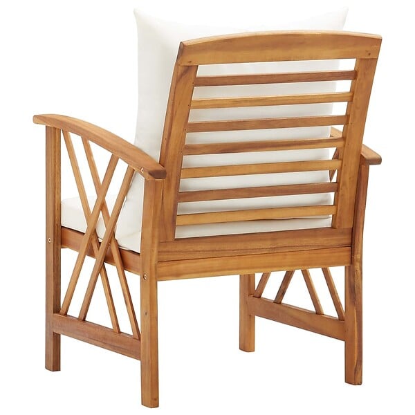 VIDAXL - vidaXL Chaises de jardin avec coussins lot de 2 Bois d'acacia massif - large