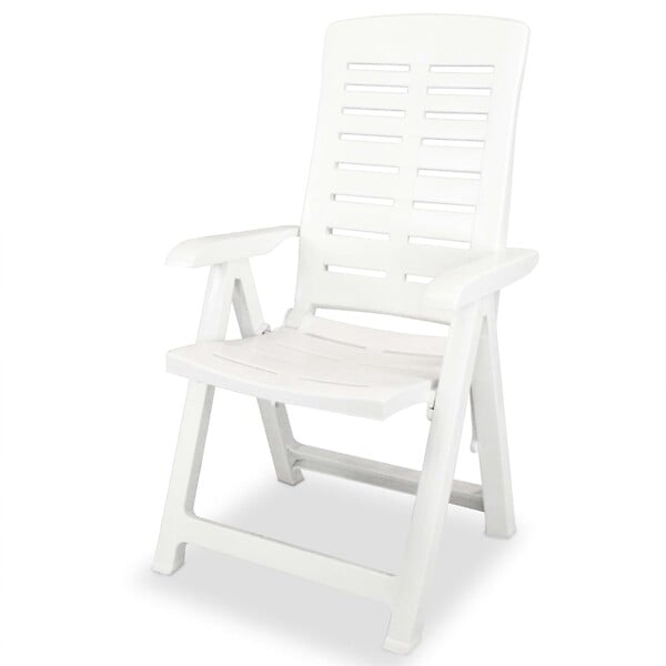 VIDAXL - vidaXL Chaises inclinables de jardin lot de 4 Plastique Blanc - large