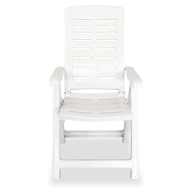 VIDAXL - vidaXL Chaises inclinables de jardin lot de 4 Plastique Blanc - large