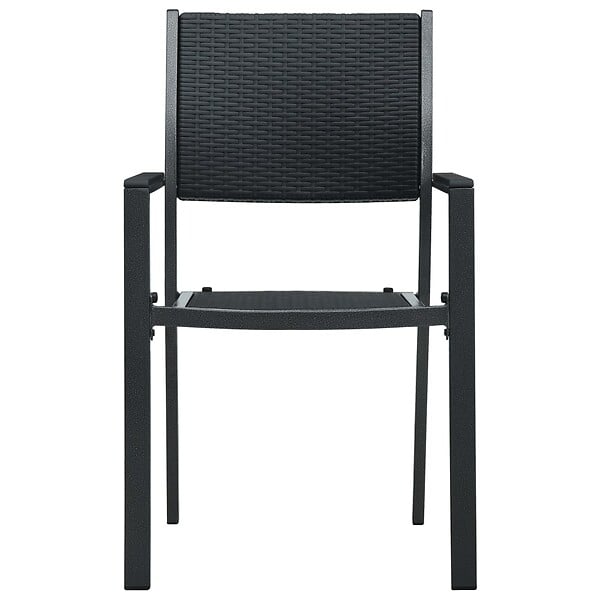 VIDAXL - vidaXL Chaises de jardin lot de 4 Noir Plastique Aspect de rotin - large