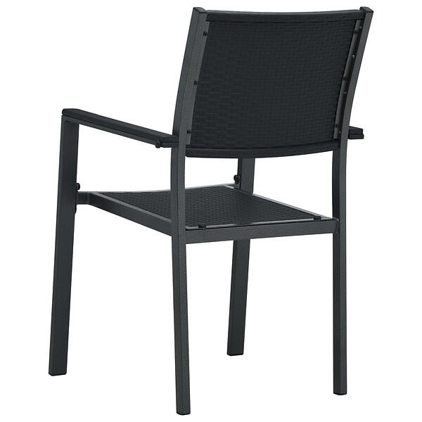 VIDAXL - vidaXL Chaises de jardin lot de 4 Noir Plastique Aspect de rotin - large