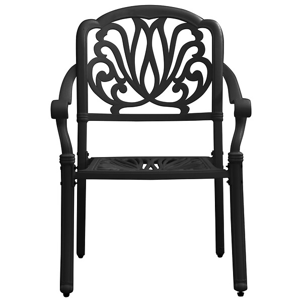 VIDAXL - vidaXL Chaises de jardin lot de 2 Aluminium coulé Noir - large