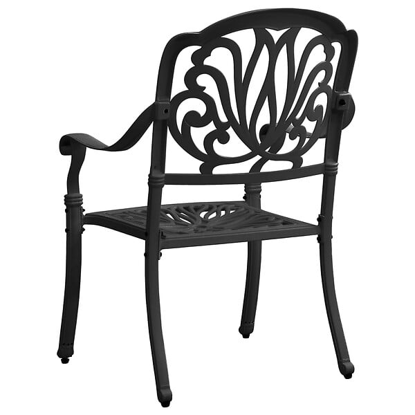 VIDAXL - vidaXL Chaises de jardin lot de 2 Aluminium coulé Noir - large