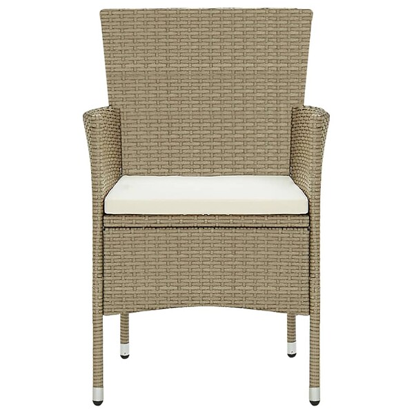 VIDAXL - vidaXL Chaises à manger de jardin lot de 4 Résine tressée Beige - large