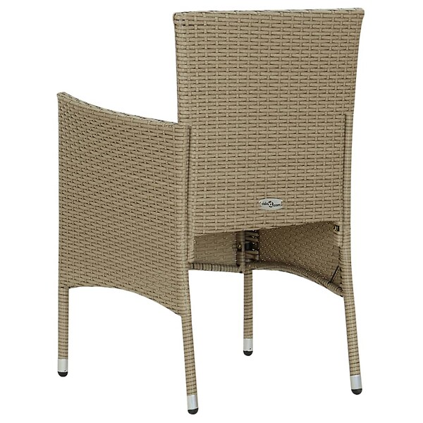 VIDAXL - vidaXL Chaises à manger de jardin lot de 4 Résine tressée Beige - large