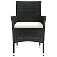 VIDAXL - vidaXL Chaises de jardin avec coussins lot de 4 Résine tressée Noir - vignette