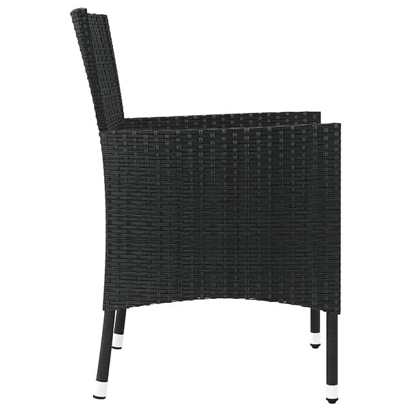 VIDAXL - vidaXL Chaises de jardin avec coussins lot de 4 Résine tressée Noir - large