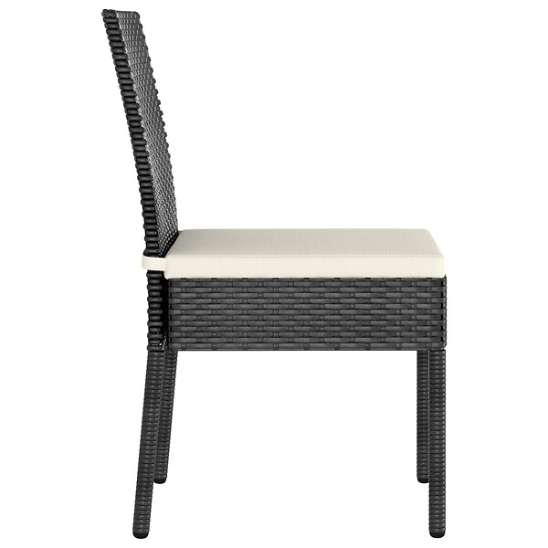 VIDAXL - vidaXL Chaises à manger de jardin lot de 4 Résine tressée Noir - large