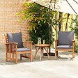 VIDAXL - vidaXL Chaises de jardin avec coussins lot de 2 Bois d'acacia massif - vignette