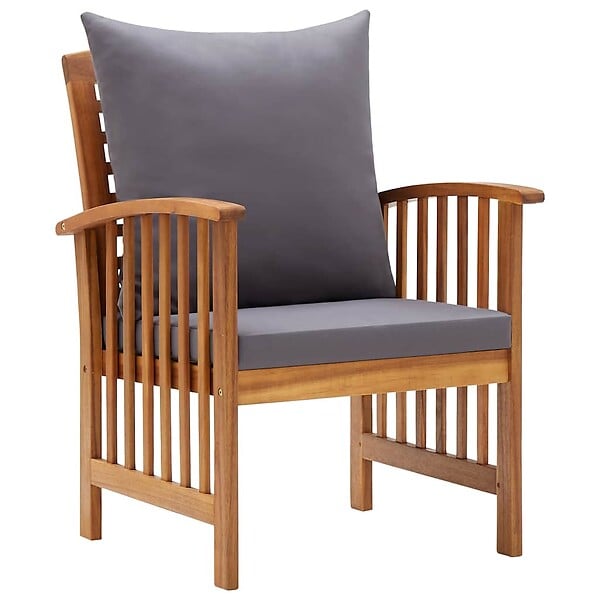 VIDAXL - vidaXL Chaises de jardin avec coussins lot de 2 Bois d'acacia massif - large