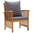 VIDAXL - vidaXL Chaises de jardin avec coussins lot de 2 Bois d'acacia massif - vignette