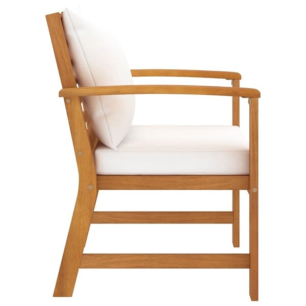 VIDAXL - vidaXL Chaises de jardin lot de 2 et coussin crème Bois acacia massif - large