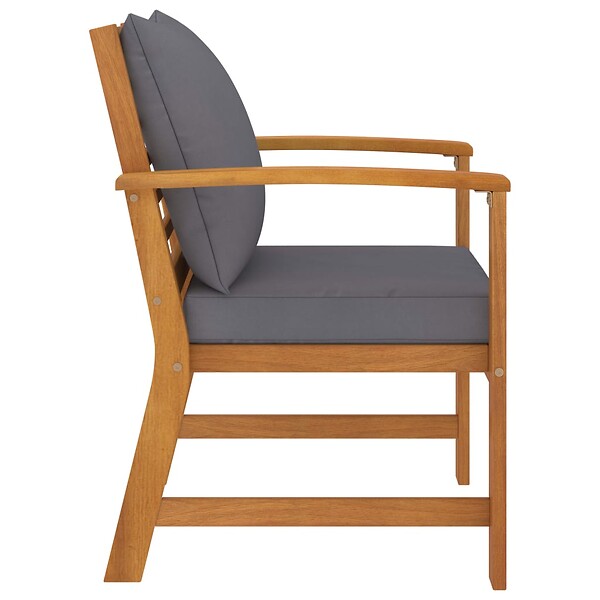 VIDAXL - vidaXL Chaises de jardin lot de 2 avec coussin gris foncé Bois acacia - large