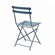 OVIALA - Lot de 2 chaises pliantes en acier bleu pacific - Rome - vignette