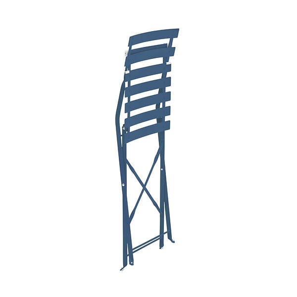 OVIALA - Lot de 2 chaises pliantes en acier bleu pacific - Rome - large