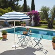 OVIALA - Lot de 2 chaises pliantes en acier bleu pacific - Rome - vignette