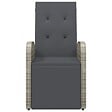 VIDAXL - vidaXL Chaise inclinable de jardin et coussin Résine tressée Gris - vignette