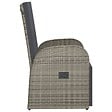 VIDAXL - vidaXL Chaise inclinable de jardin et coussin Résine tressée Gris - vignette