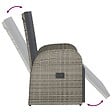 VIDAXL - vidaXL Chaise inclinable de jardin et coussin Résine tressée Gris - vignette