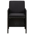VIDAXL - vidaXL Chaises de jardin avec coussins lot de 4 Résine tressée Noir - vignette