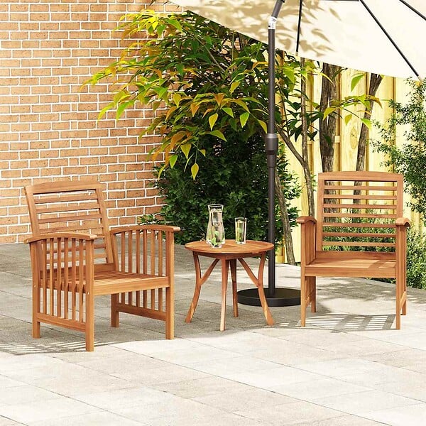 VIDAXL - vidaXL Chaises de jardin lot de 2 Bois d'acacia massif - large