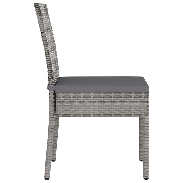 VIDAXL - vidaXL Chaises à manger de jardin lot de 4 Résine tressée Gris - large
