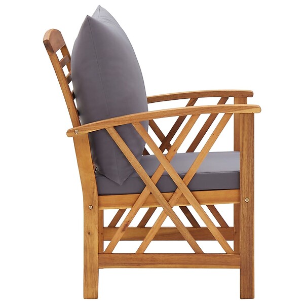 VIDAXL - vidaXL Chaises de jardin avec coussins lot de 2 Bois d'acacia massif - large