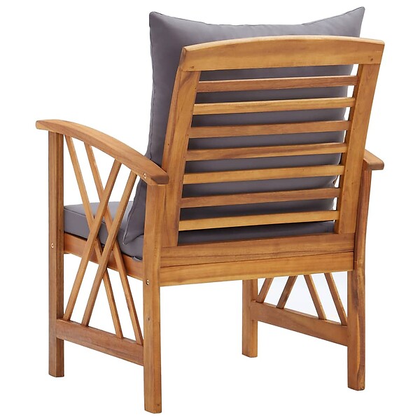 VIDAXL - vidaXL Chaises de jardin avec coussins lot de 2 Bois d'acacia massif - large