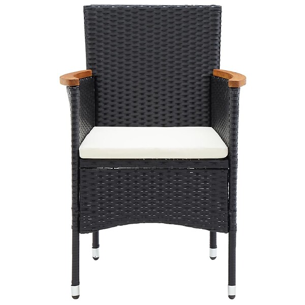 VIDAXL - vidaXL Chaises à manger de jardin lot de 4 Résine tressée Noir - large