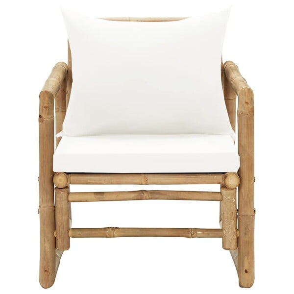 VIDAXL - vidaXL Chaises de jardin lot de 2 avec coussins et oreillers Bambou - large
