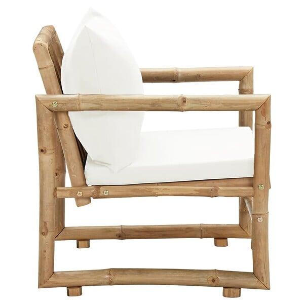 VIDAXL - vidaXL Chaises de jardin lot de 2 avec coussins et oreillers Bambou - large