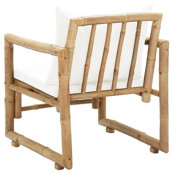 VIDAXL - vidaXL Chaises de jardin lot de 2 avec coussins et oreillers Bambou - large